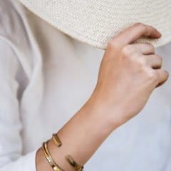 Curved Armband vergoldet