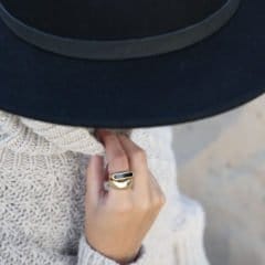 Bouble ring verguld