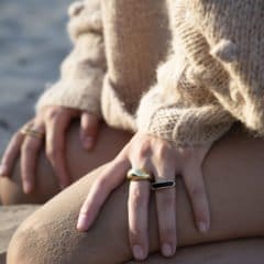 Bouble ring verguld