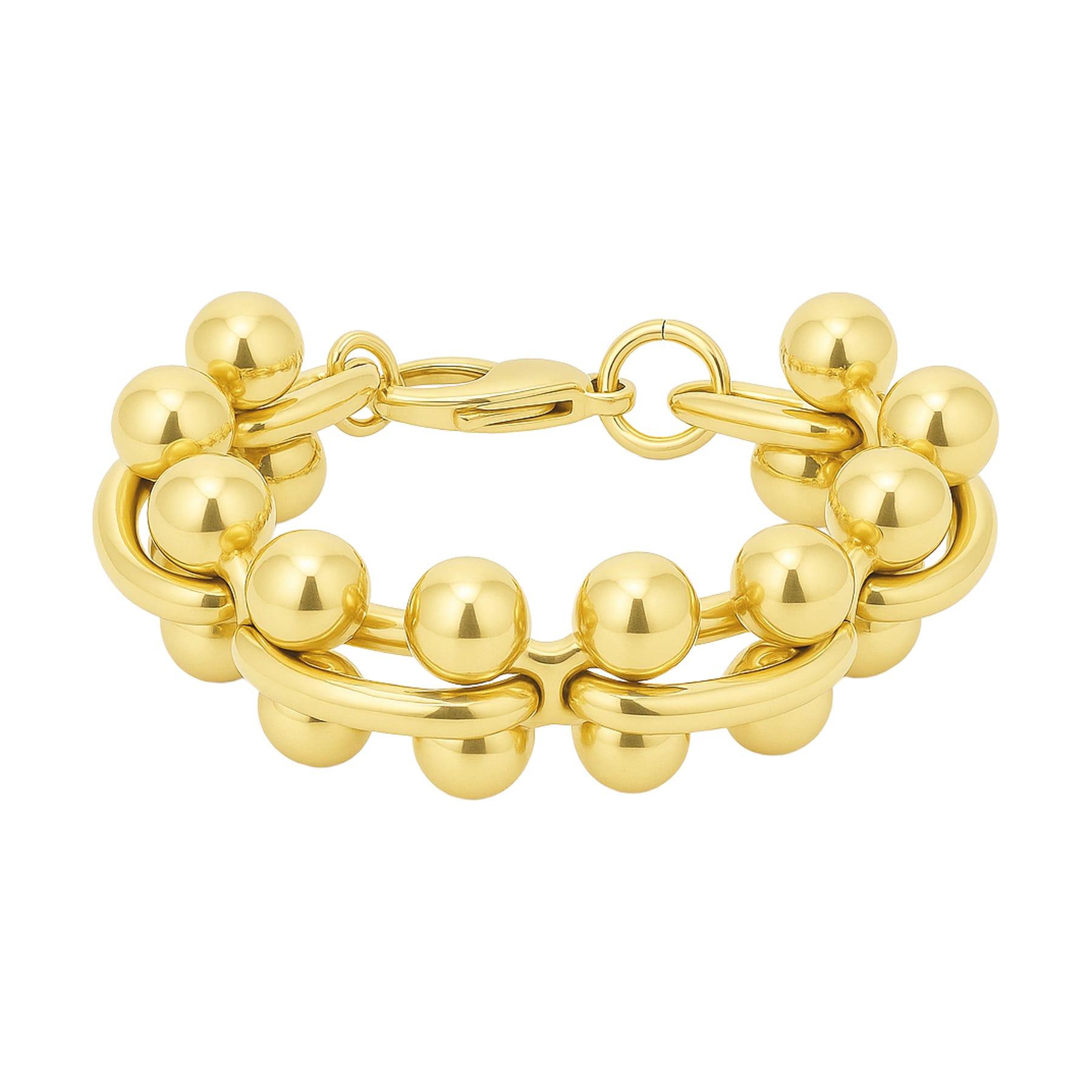 Molecule bracelet gold plated